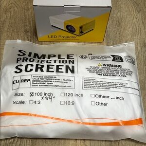 LED Projector with Screen